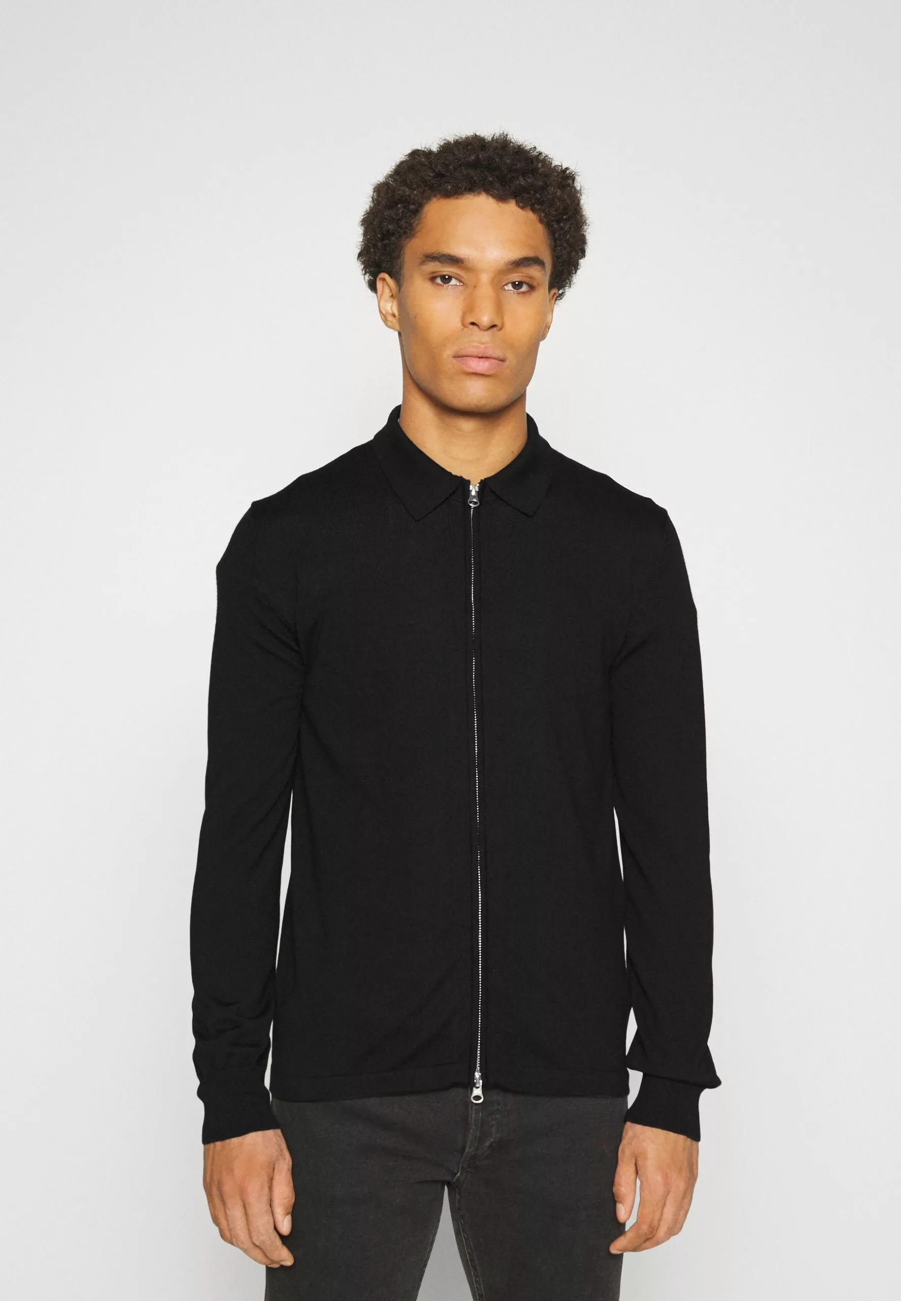 J.LINDEBERGNYLE ZIP CARDIGAN - Kofta - Black 1 J.LINDEBERGNYLE ZIP CARDIGAN - Kofta - Black
