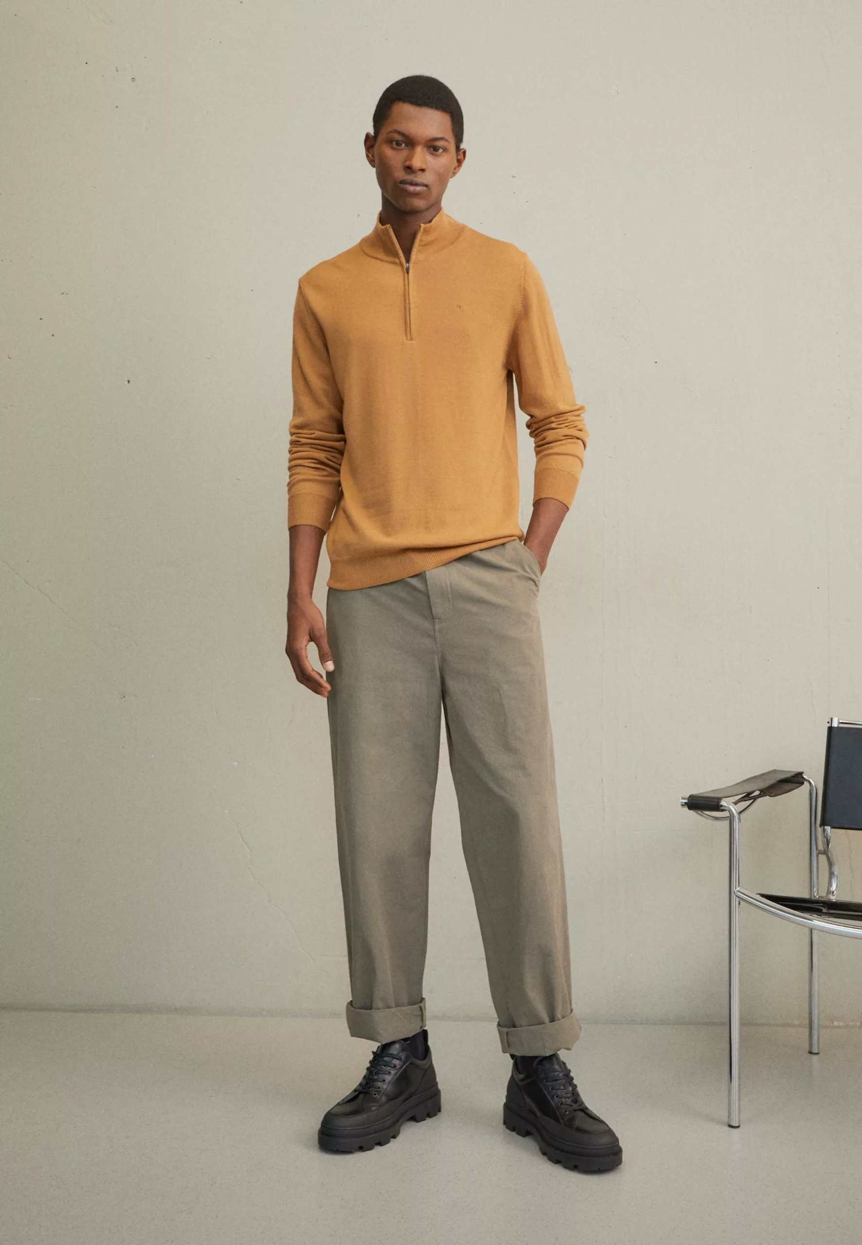 J.LINDEBERGKIYAN QUARTER ZIP - Stickad Tröja - Chipmunk 2 J.LINDEBERGKIYAN QUARTER ZIP - Stickad Tröja - Chipmunk - Bild 2