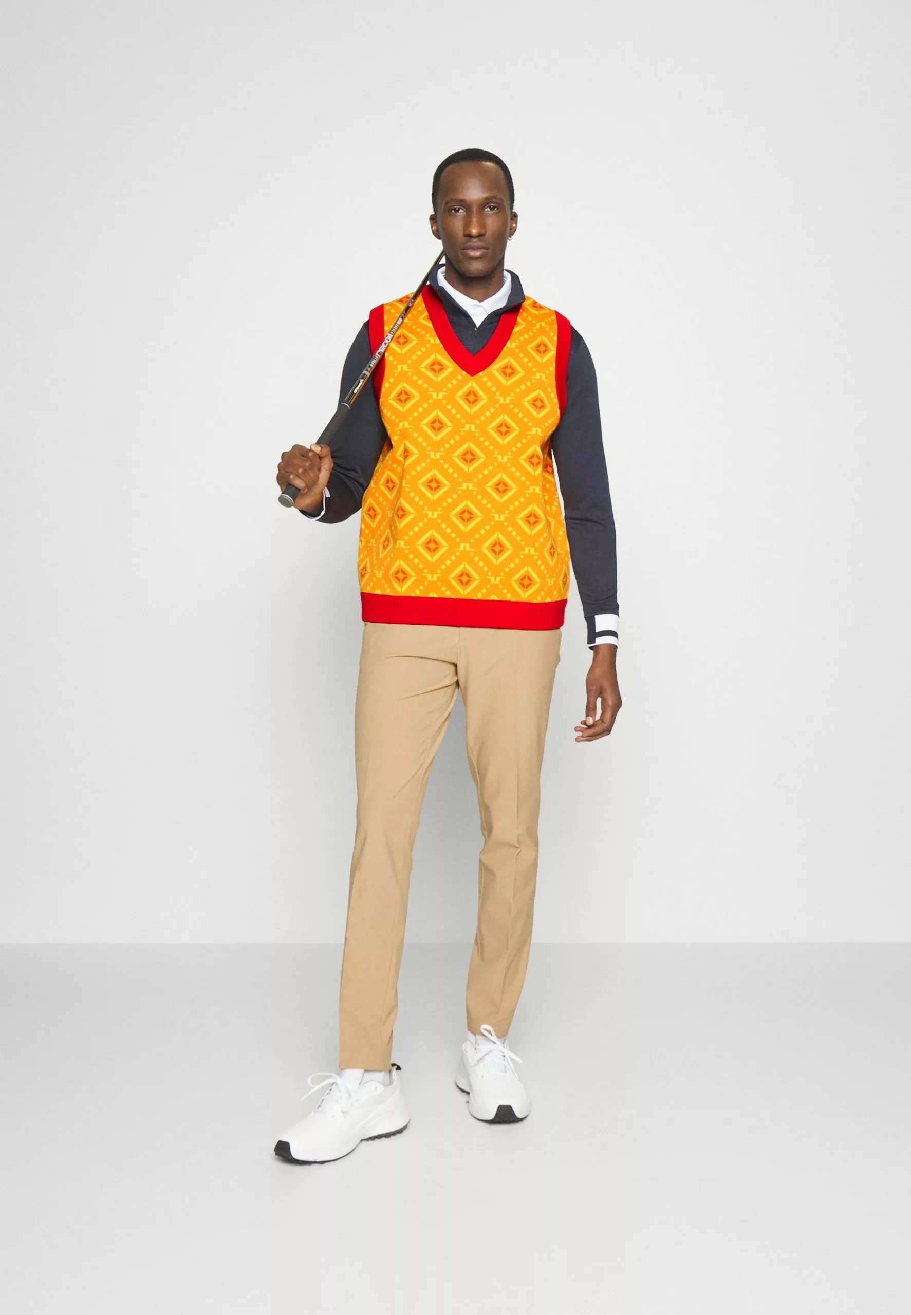 J.Lindeberg SportsJACK KNITTED VEST - Väst - Orange Diamond Logo 2 J.Lindeberg SportsJACK KNITTED VEST - Väst - Orange Diamond Logo - Bild 2