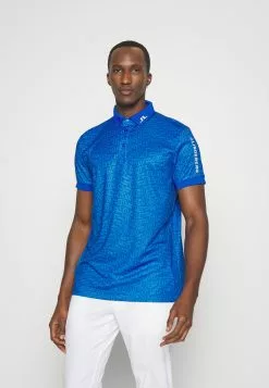 J.Lindeberg SportsTOUR TECH REG FIT PRINT - Piké - Lapis Outline Bridge Swirl