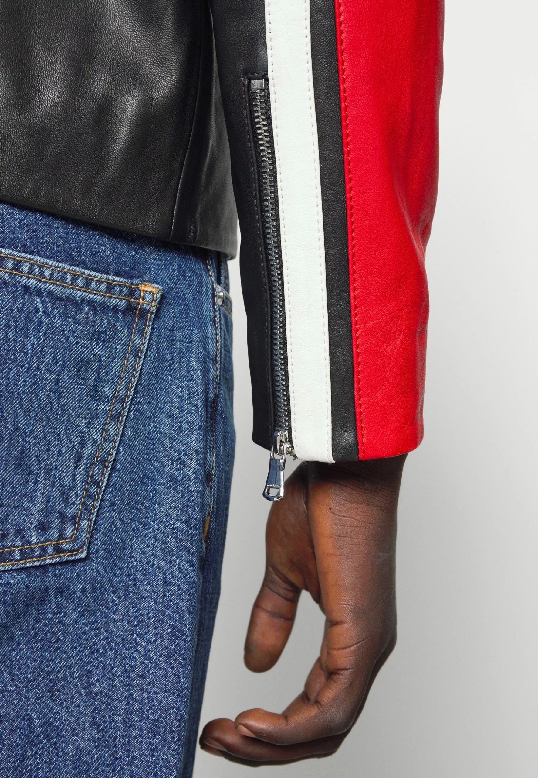 J.LINDEBERGBORIS COLORBLOCK BIKER - Skinnjacka - Chili Pepper 7 J.LINDEBERGBORIS COLORBLOCK BIKER - Skinnjacka - Chili Pepper - Bild 7