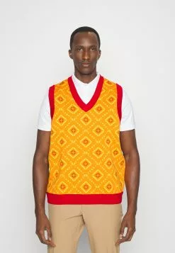 J.Lindeberg SportsJACK KNITTED VEST - Väst - Orange Diamond Logo