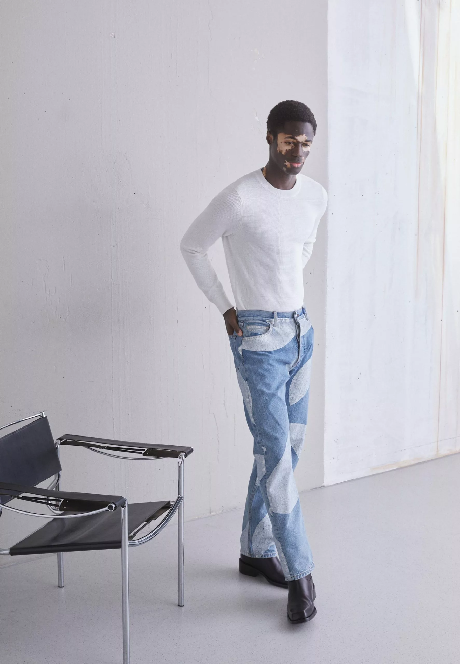 J.LINDEBERGARCHER STRUCTURE - Stickad Tröja - Cloud White 2 J.LINDEBERGARCHER STRUCTURE - Stickad Tröja - Cloud White - Bild 2