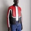 J.LINDEBERGBORIS COLORBLOCK BIKER - Skinnjacka - Chili Pepper