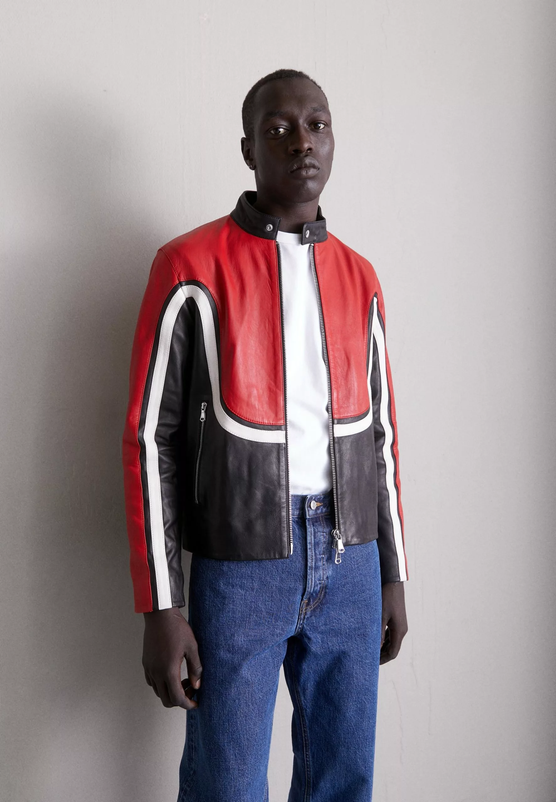 J.LINDEBERGBORIS COLORBLOCK BIKER - Skinnjacka - Chili Pepper 1 J.LINDEBERGBORIS COLORBLOCK BIKER - Skinnjacka - Chili Pepper