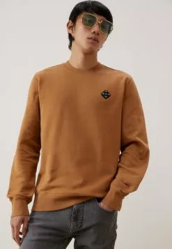 J.LINDEBERGTHROW PATCH C NECK - Sweatshirt - Chipmunk