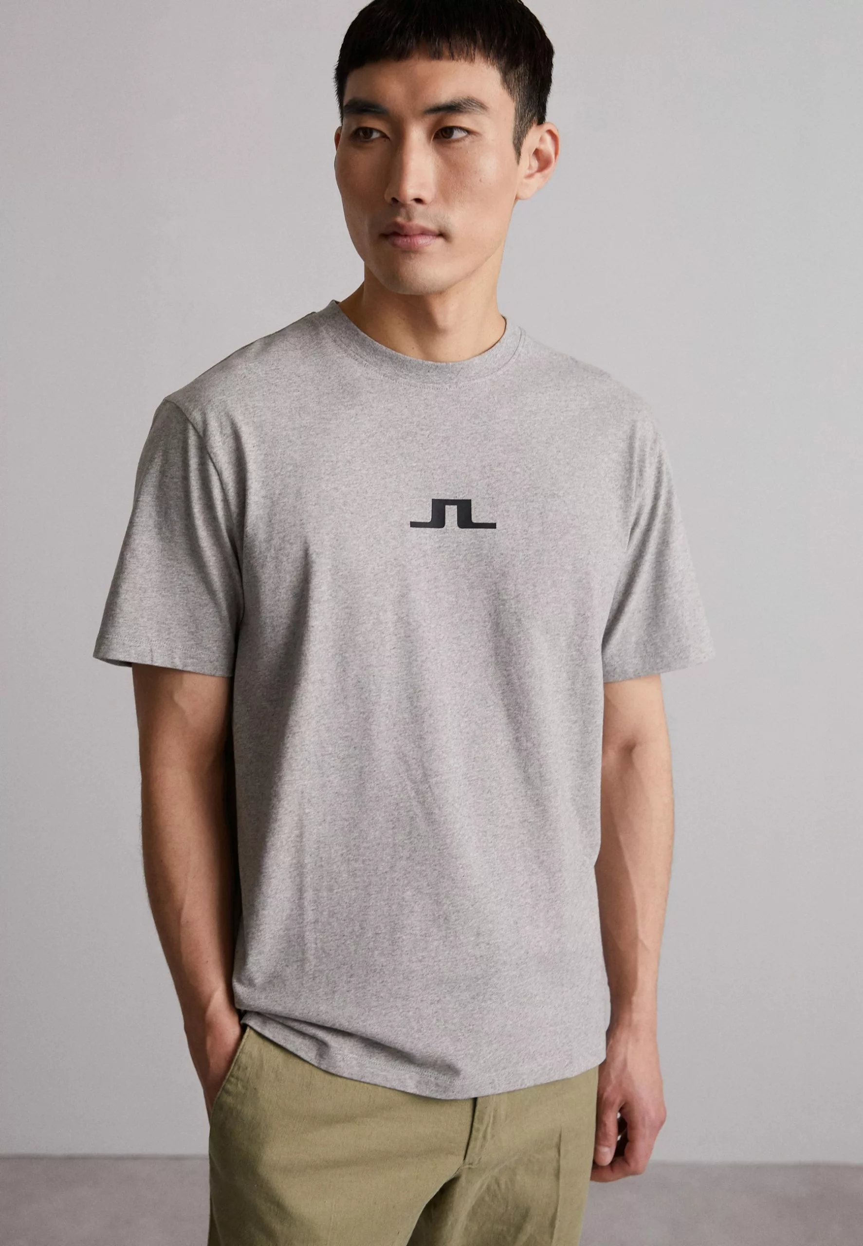 J.LINDEBERGDARCY LOGO TEE - T-shirt Med Print - Light Grey Melange 1 J.LINDEBERGDARCY LOGO TEE - T-shirt Med Print - Light Grey Melange