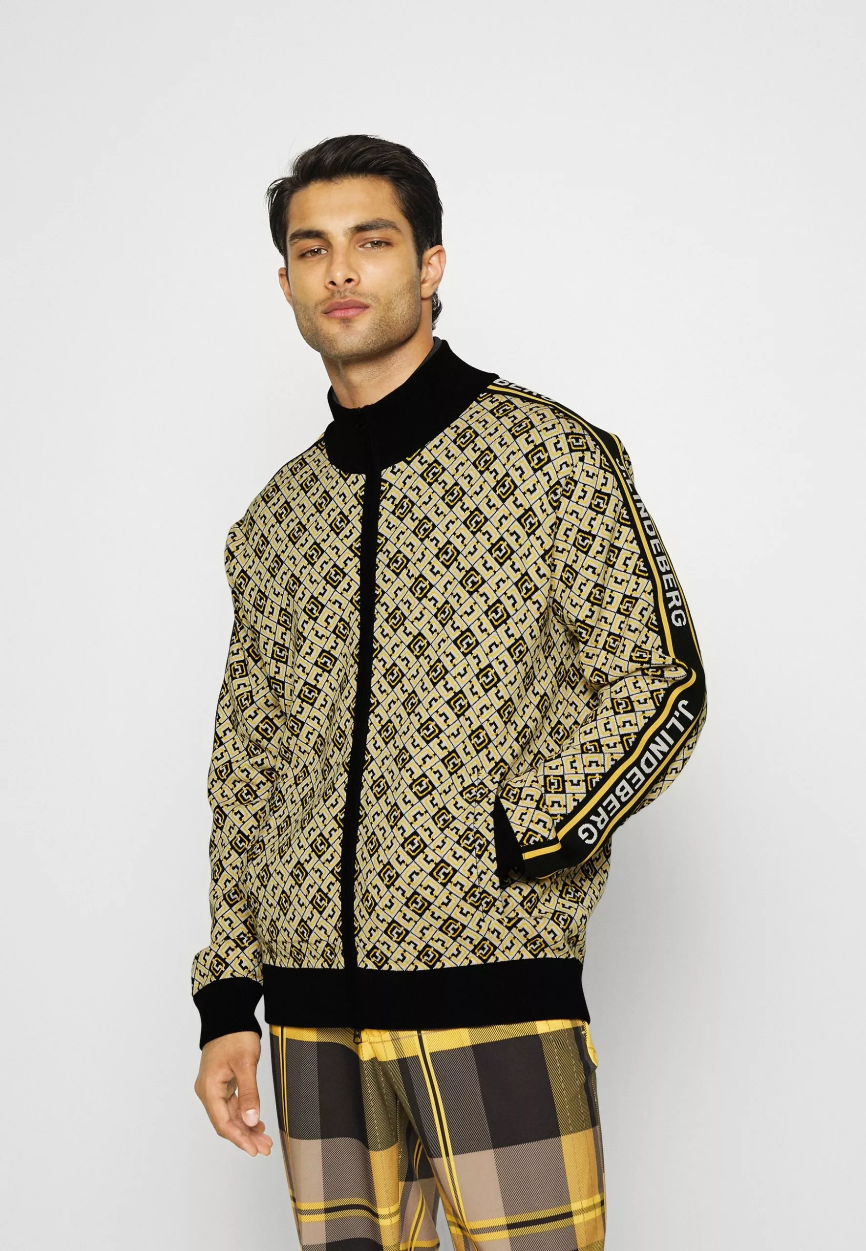 J.Lindeberg SportsMICRO CHECK - Tröja Med Dragkedja - Black 1 J.Lindeberg SportsMICRO CHECK - Tröja Med Dragkedja - Black