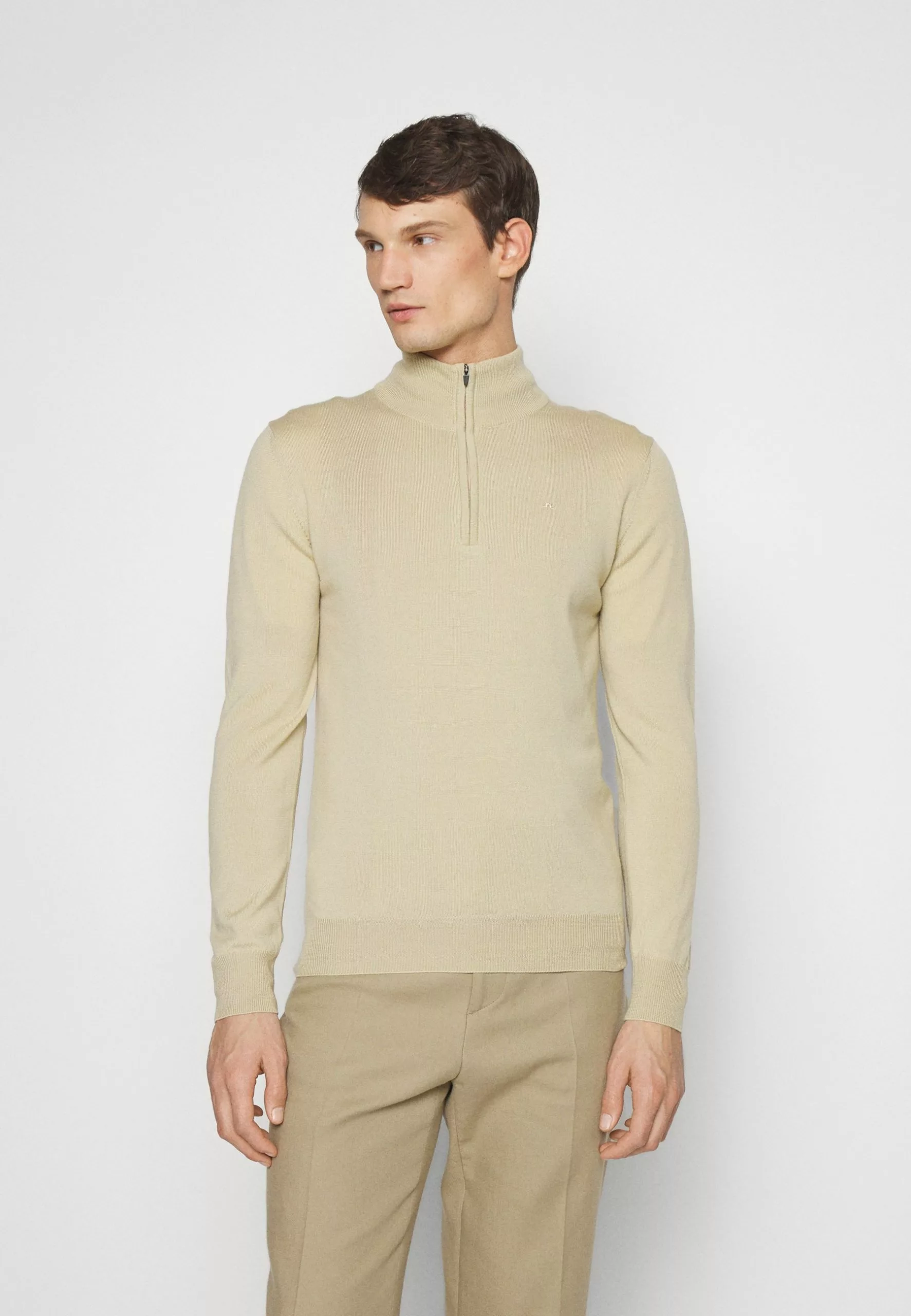 J.LINDEBERGKIYAN QUARTER ZIP - Stickad Tröja - Safari Beige 3 J.LINDEBERGKIYAN QUARTER ZIP - Stickad Tröja - Safari Beige - Bild 3