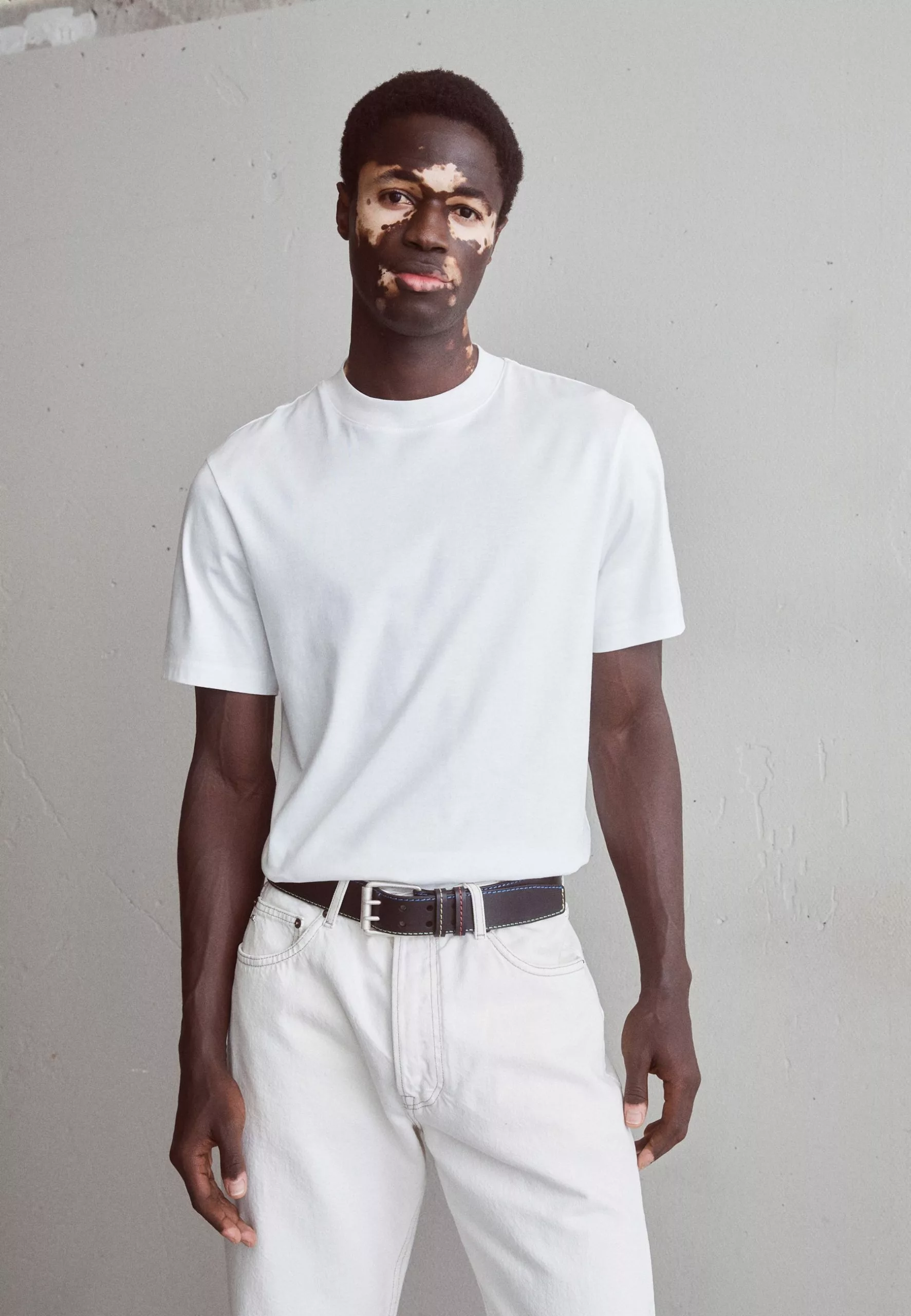 J.LINDEBERGACE MOCK NECK - T-shirt - Bas - White 1 J.LINDEBERGACE MOCK NECK - T-shirt - Bas - White