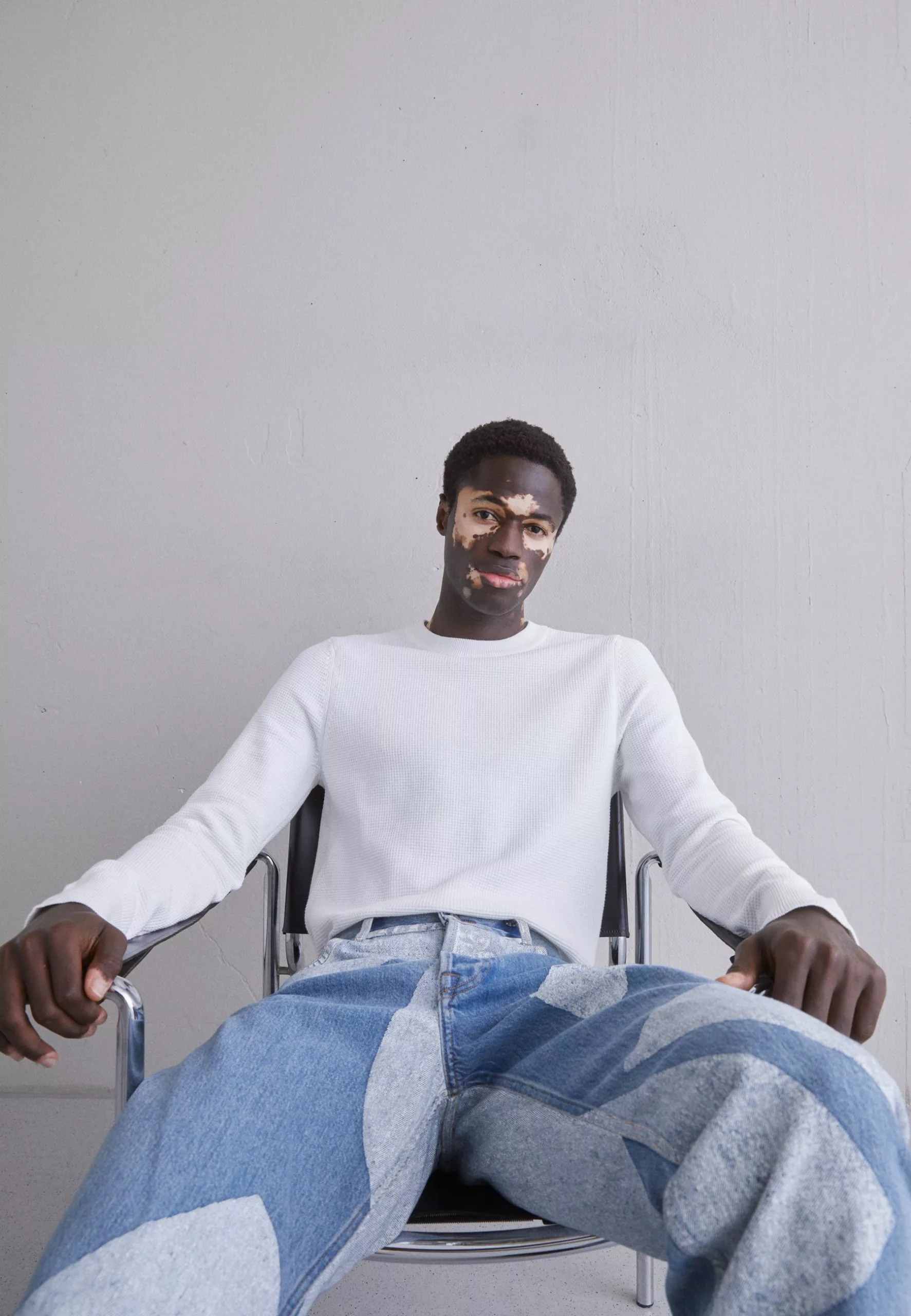 J.LINDEBERGARCHER STRUCTURE - Stickad Tröja - Cloud White 1 J.LINDEBERGARCHER STRUCTURE - Stickad Tröja - Cloud White