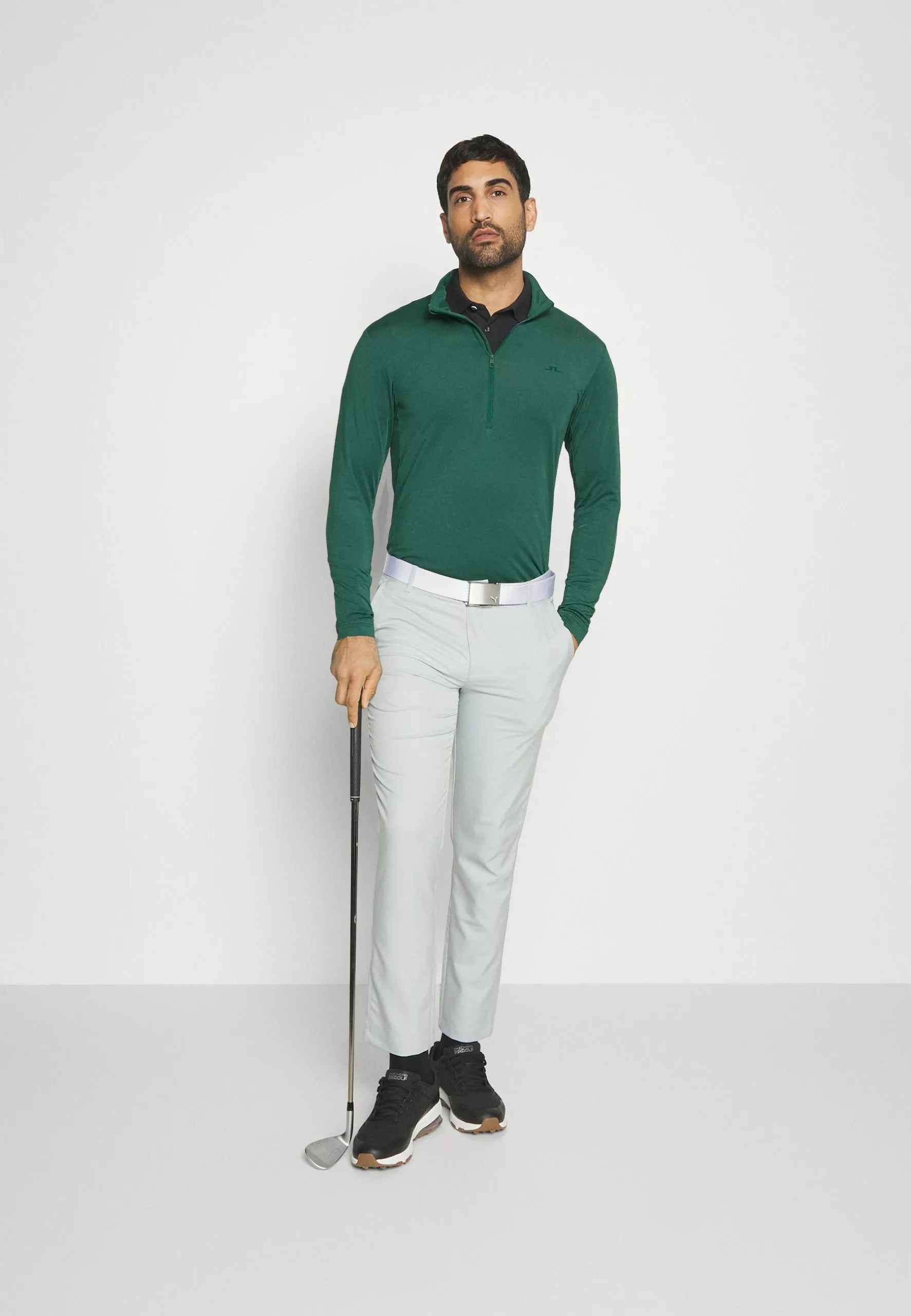 J.Lindeberg SportsLUKE HALF ZIP MID LAYER - Långärmad Tröja - Rain Forest Melange 2 J.Lindeberg SportsLUKE HALF ZIP MID LAYER - Långärmad Tröja - Rain Forest Melange - Bild 2