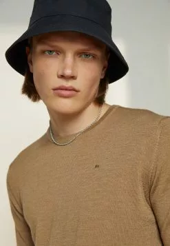 J.LINDEBERGLYLE CREW NECK - Stickad Tröja - Tiger Brown