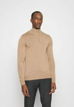 J.Lindeberg SportsKIAN ZIPPED SWEATER - Stickad Tröja - Tiger Brown