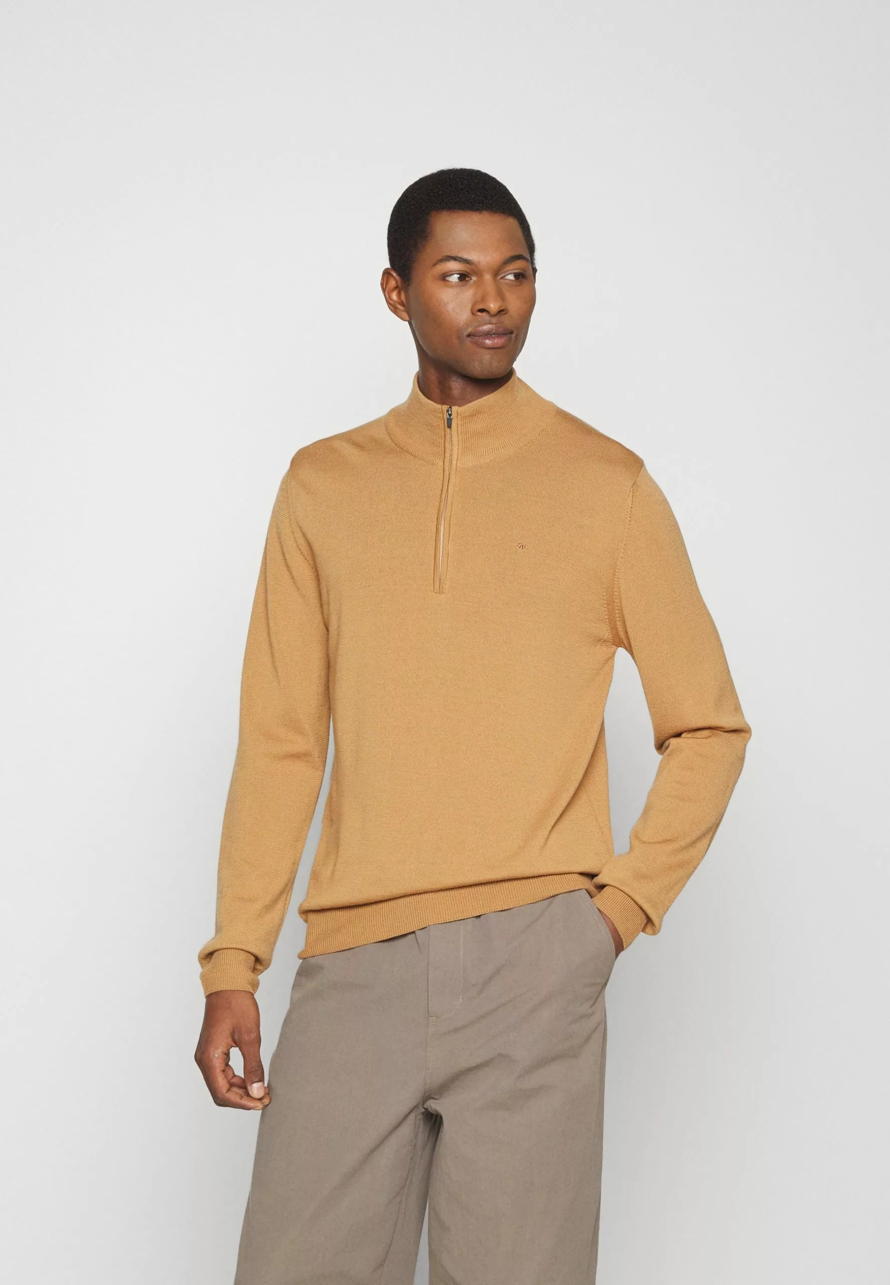 J.LINDEBERGKIYAN QUARTER ZIP - Stickad Tröja - Chipmunk 3 J.LINDEBERGKIYAN QUARTER ZIP - Stickad Tröja - Chipmunk - Bild 3