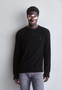 J.LINDEBERGYURI LOGO CREW - Stickad Tröja - Black