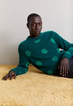 J.LINDEBERGHAIRY CREWNECK - Stickad Tröja - Rain Forest