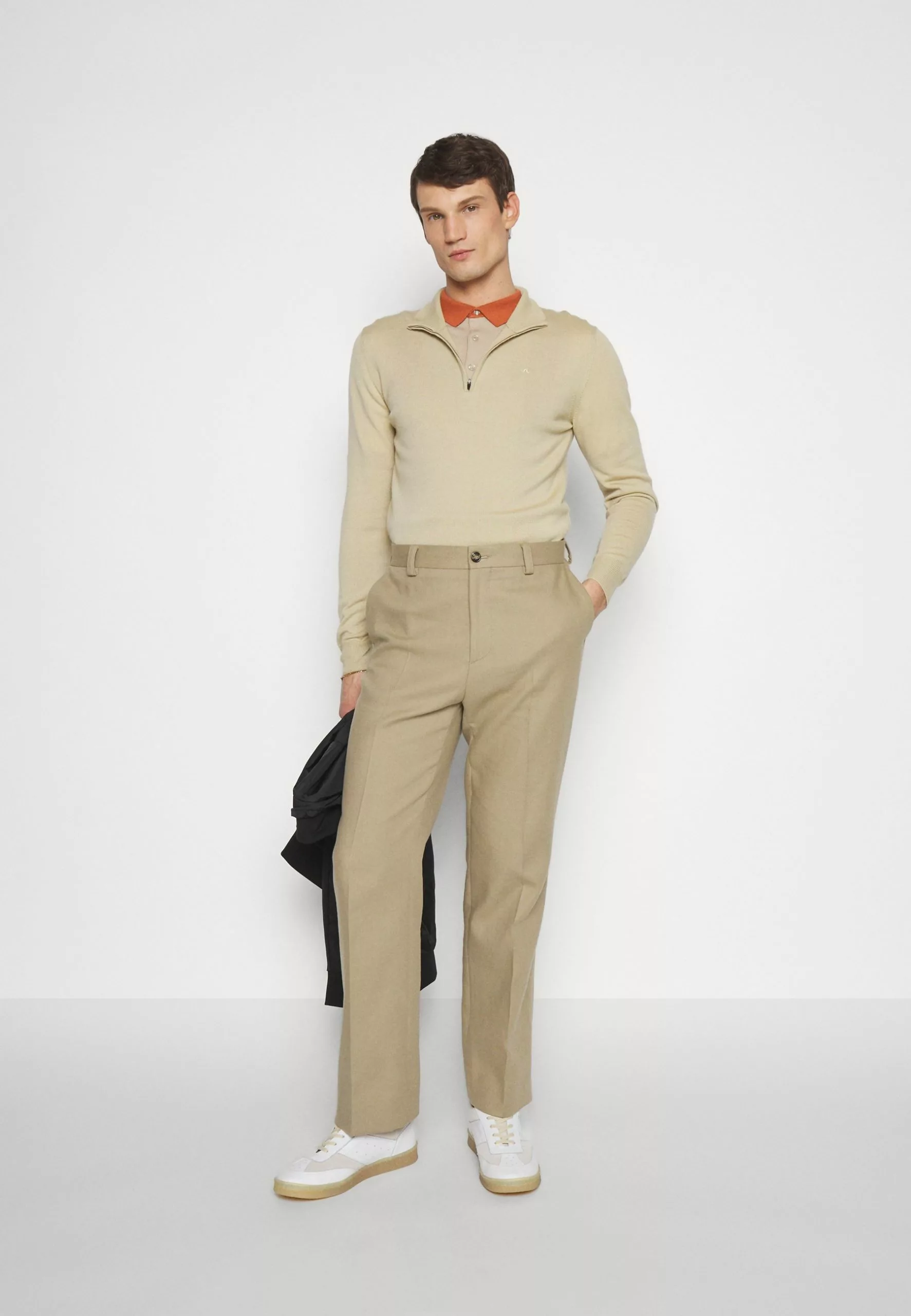 J.LINDEBERGKIYAN QUARTER ZIP - Stickad Tröja - Safari Beige 5 J.LINDEBERGKIYAN QUARTER ZIP - Stickad Tröja - Safari Beige - Bild 5