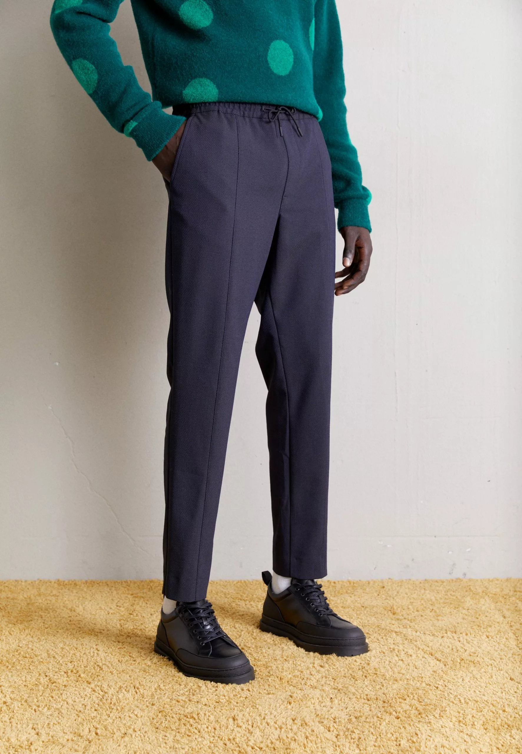 J.LINDEBERGSASHA STRUCTURED PANTS - Tygbyxor - Navy 1 J.LINDEBERGSASHA STRUCTURED PANTS - Tygbyxor - Navy